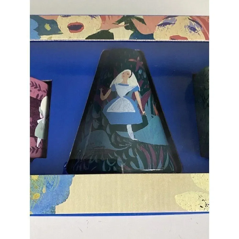 Set Of 3 Disney Store Alice in Wonderland By‎ Mary Blair Vases 70th Anniversary